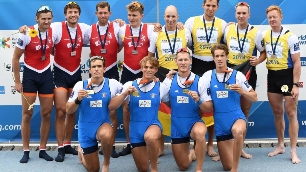 Sunday Podiums at the 2018 World Rowing Cup II in Linz Ottensheim, Austria