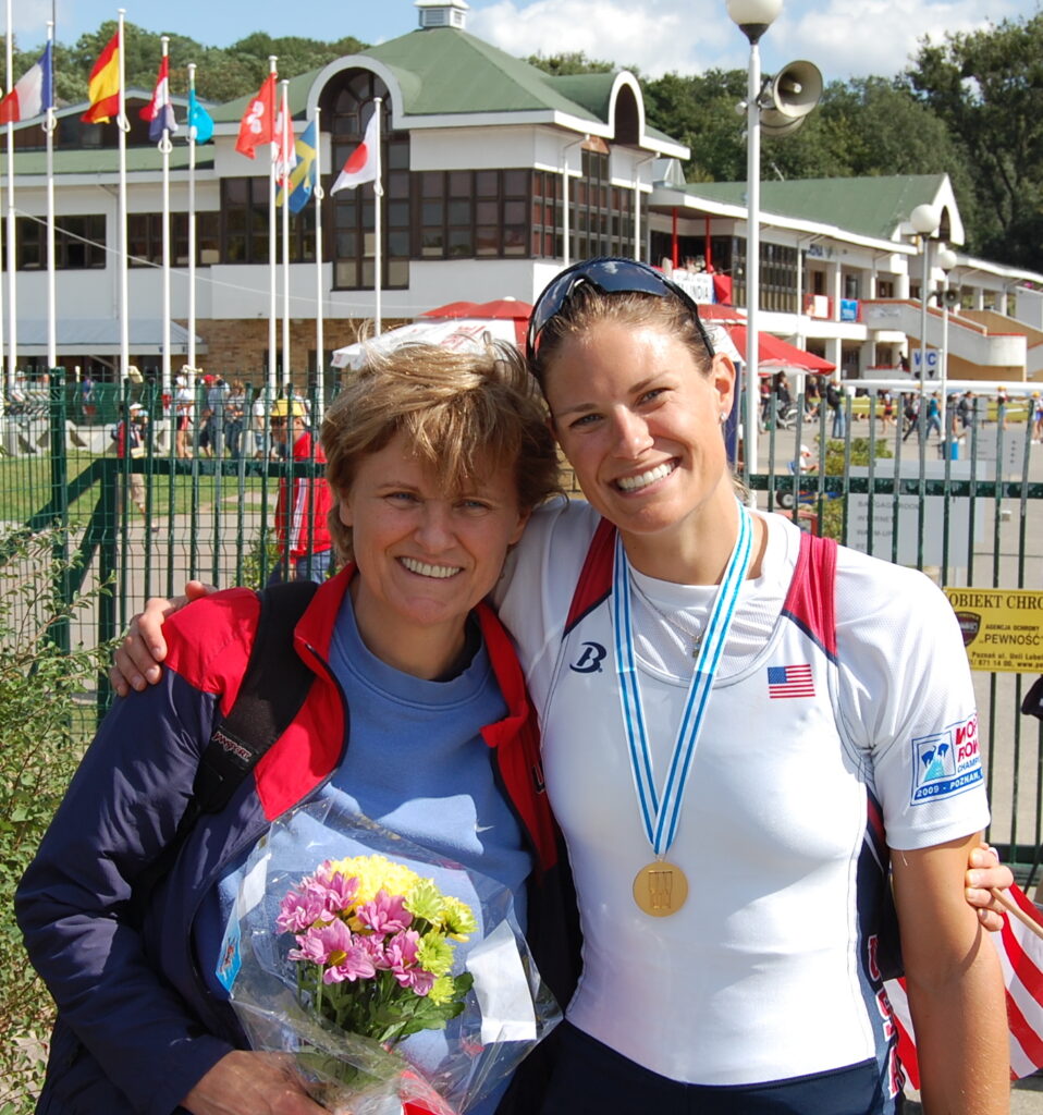 Susan Francia and Katalin Kariko at the Poznan 2009 World Rowing Championships