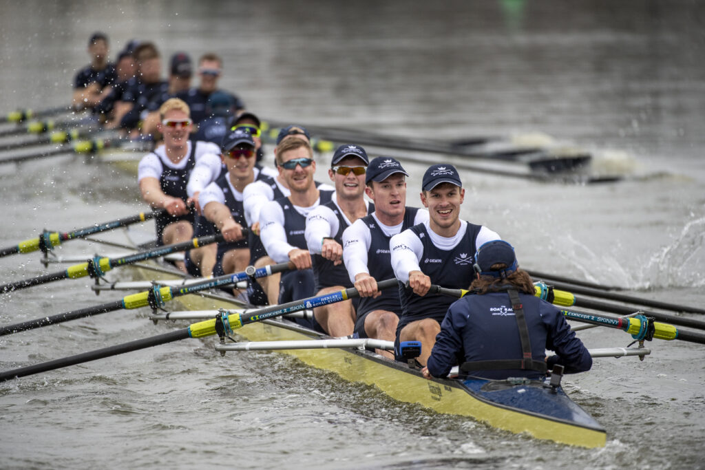 The 2022 Oxford University Men's Trials VIIIs, photo by Benedict Tufnell
